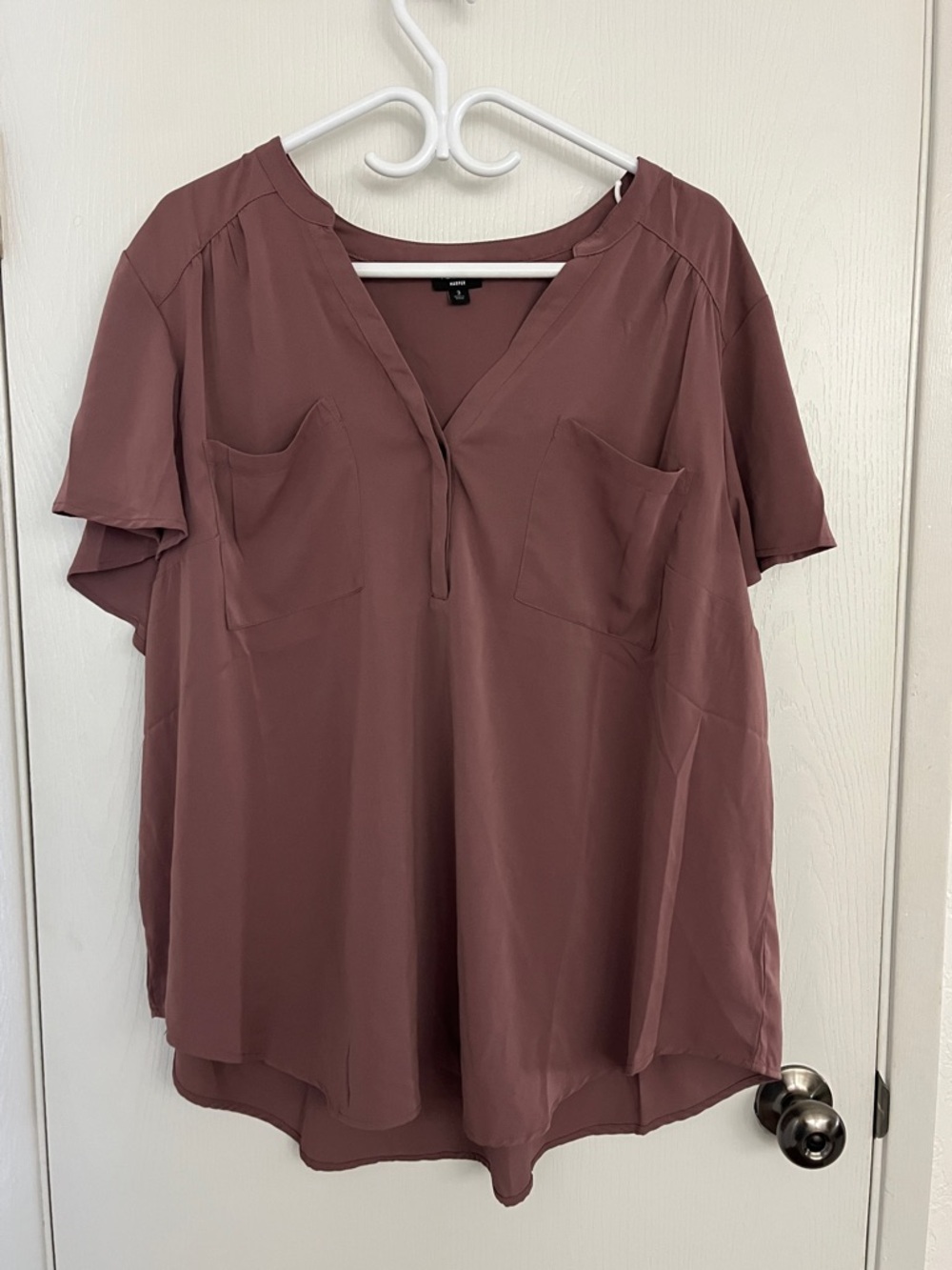 torrid Dusty Mauve V-Neck Pocket Blouse